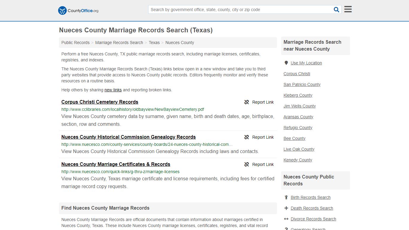 Marriage Records Search - Nueces County, TX (Marriage Licenses ...