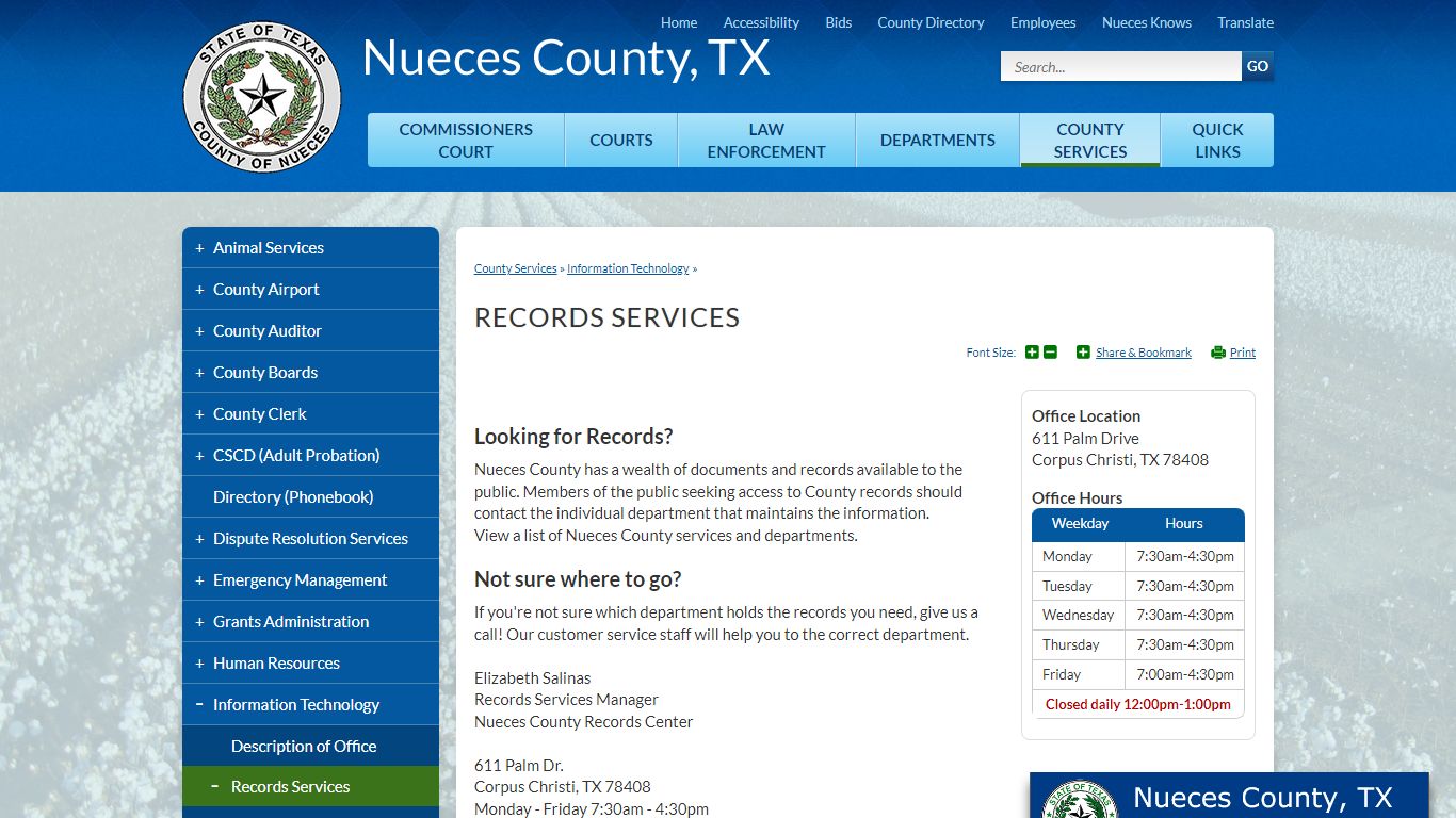 Records Services | Nueces County, TX