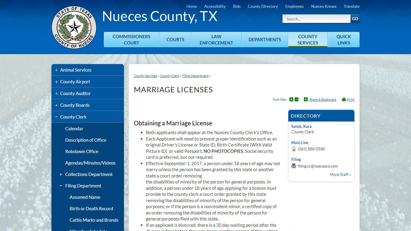 Marriage Licenses | Nueces County, TX