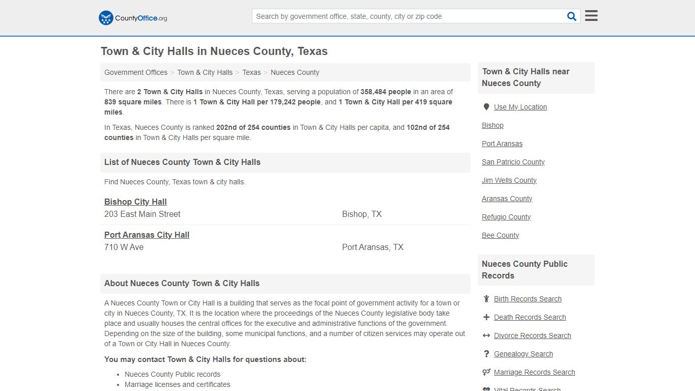 Nueces County, TX (Marriage Licenses & Public Records) - County Office